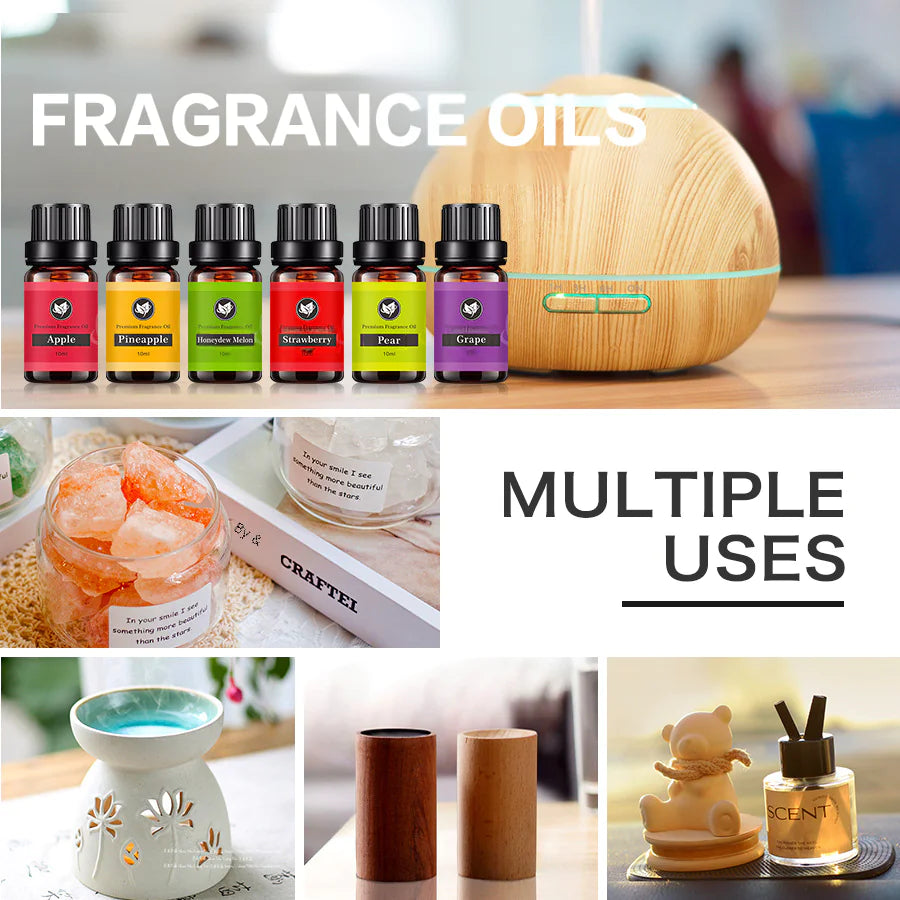 Set de Aceites Esenciales Frutales para Difusor de Aromaterapia (10ml)